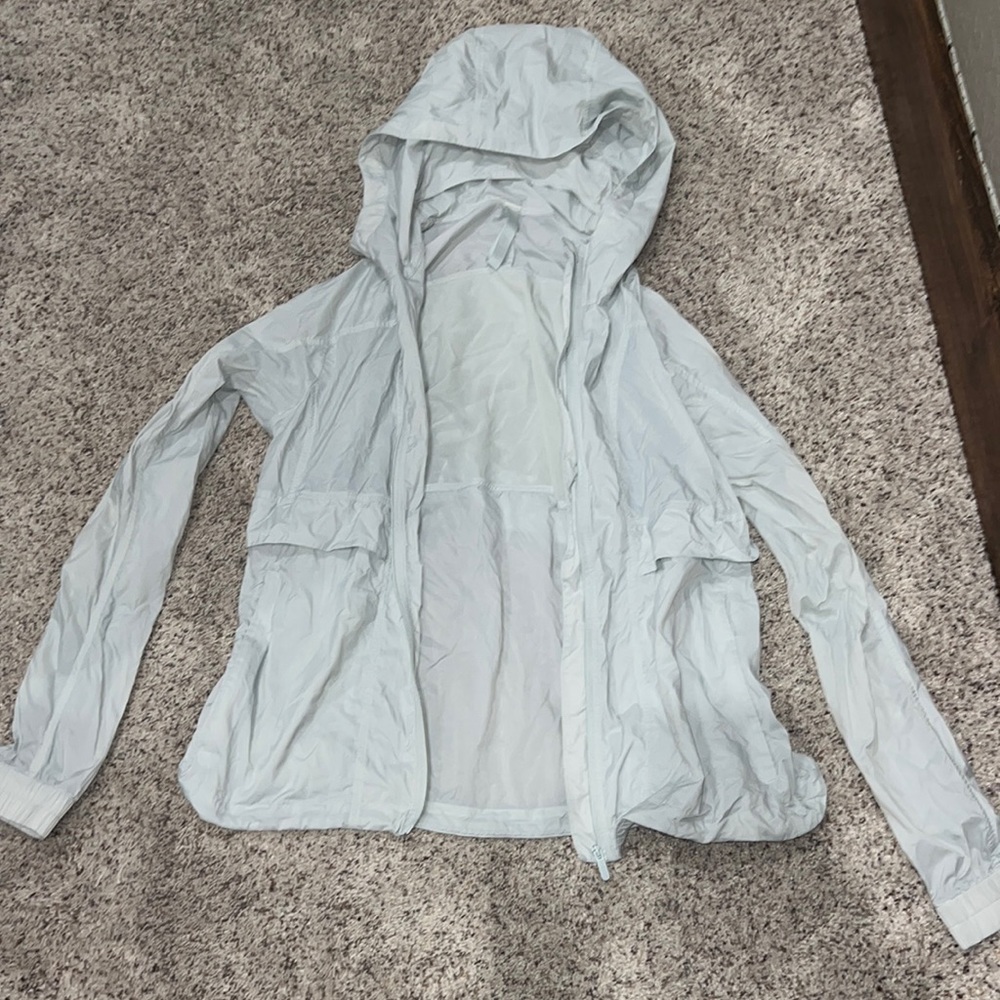 Lululemon hood lite jacket, size 6. Color is a light baby blue.